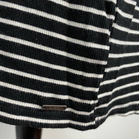 Volcom Black Striped Dayze Dayz Low Back Jersey Dress Sz 14W Plus - Picture 9 of 13